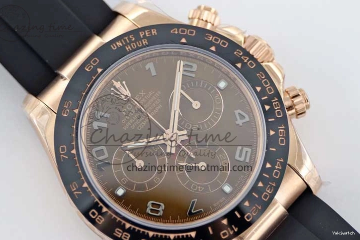 Steel 116515 Best RG Oysterflex A7750 904L Dial Edition Daytona Strap 1:1 on TWF Brown Roman 0419